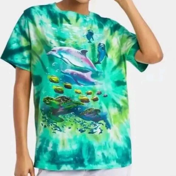 Mighty Fine Dolphin Turtles Tyedye Shirt - Picture 1 of 3